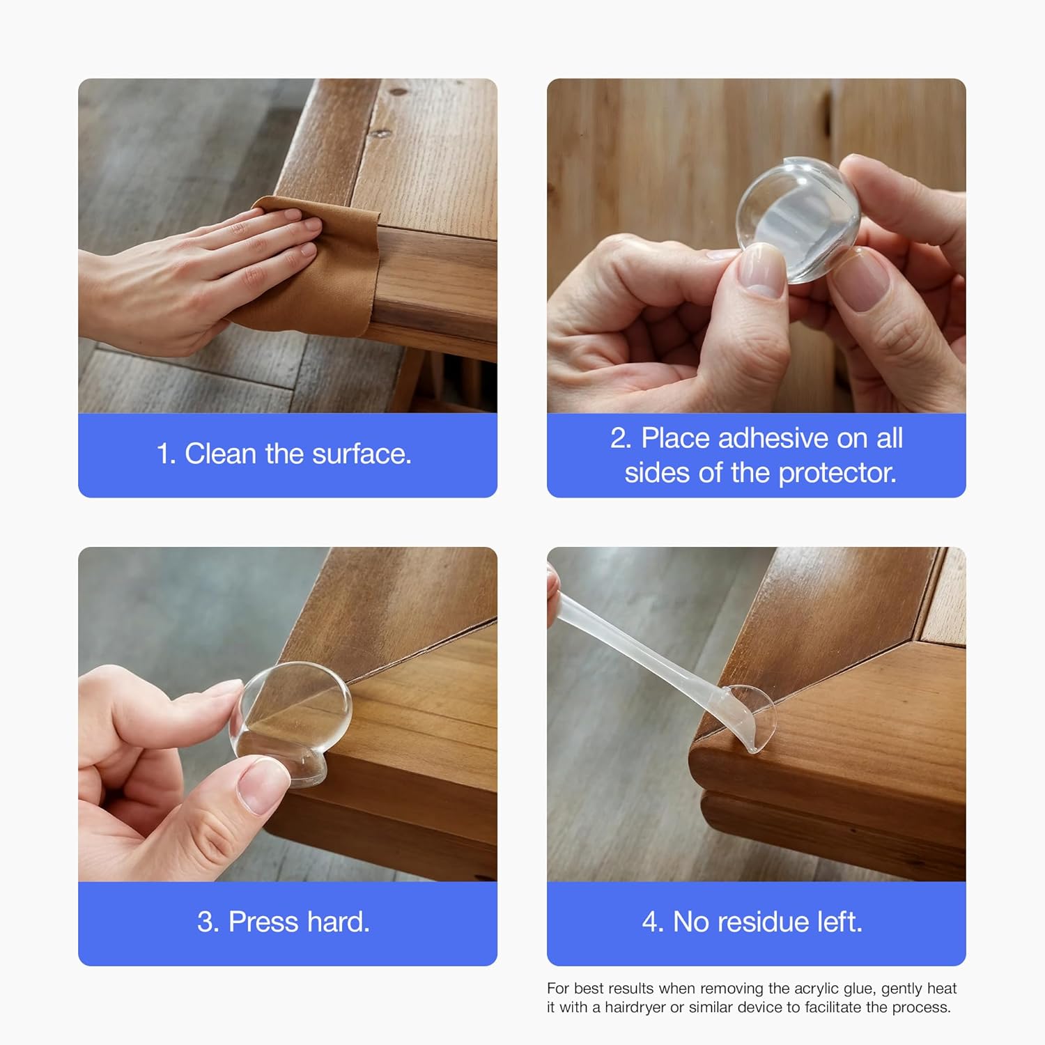 Protector de Esquinas para Mesas (Pack x4) – Borde Suave Antigolpes